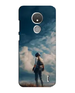 Чохол для Nokia C21 з картинкою «Герой PUBG на скелі»