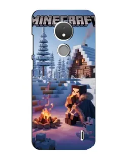 Чохол для Nokia C21 з картинкою «Зимовий Minecraft»