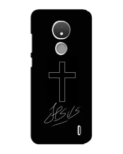 Чехол для Nokia C21 с картинкой «Графический крест Jesus» Чехол для Nokia C21 с картинкой «Графический крест Jesus»