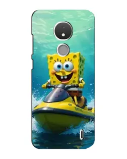 Чехол для Nokia C21 с картинкой «Спанч Боб на гидроцикле»