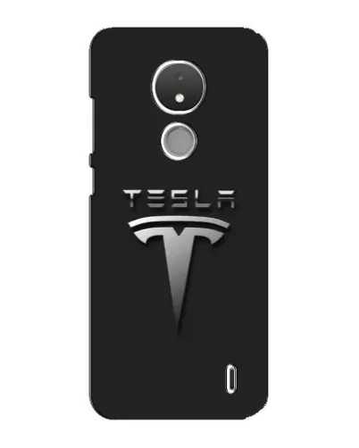 Чохол для Nokia C21 з картинкою «Сталевий логотип Tesla»