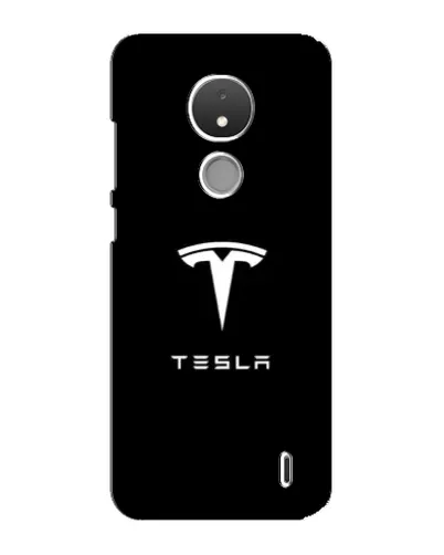 Чохол для Nokia C21 з картинкою «Tesla White Logo»