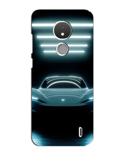 Чохол для Nokia C21 з картинкою «Tesla в неоні»
