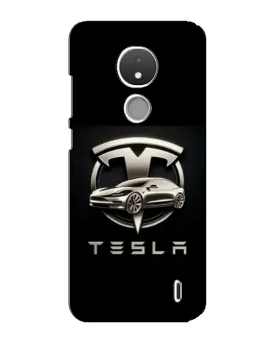 Чохол для Nokia C21 з картинкою «Tesla — срібне авто»
