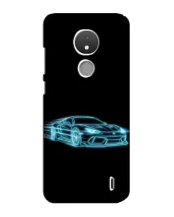 Чохол для Nokia C21 з картинкою «Неоновий контур Lamborghini»