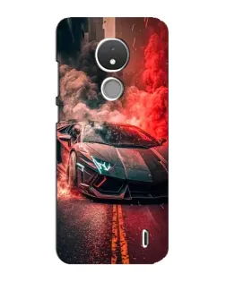 Чохол для Nokia C21 з картинкою «Lamborghini червоний дим»