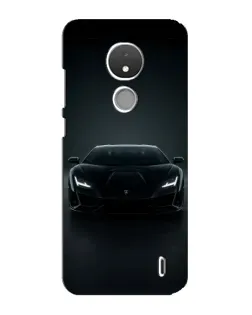 Чохол для Nokia C21 з картинкою «Чорний Lamborghini Aventador»