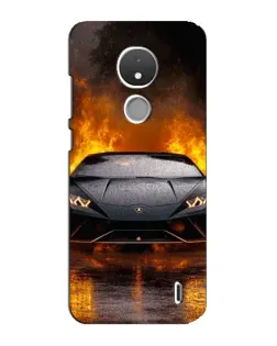 Чохол для Nokia C21 з картинкою «Lamborghini у вогні»
