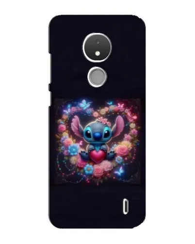 Чехол для Nokia C21 с картинкой «Stitch в цветах» Чехол для Nokia C21 с картинкой «Stitch в цветах»