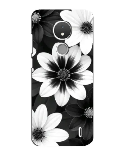 Чохол для Nokia C21 з картинкою «Монохромні айстри»