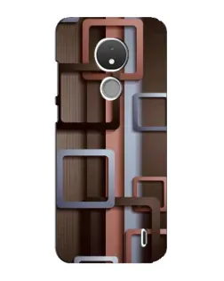 Чохол для Nokia C21 з картинкою «Коричневі об'ємні квадрати»