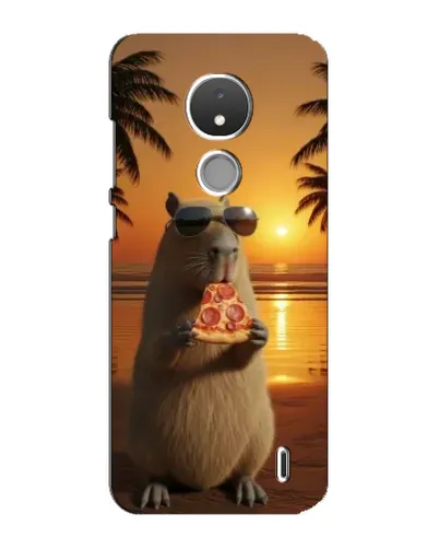 Чохол для Nokia C21 з картинкою «Капібара з піцою»