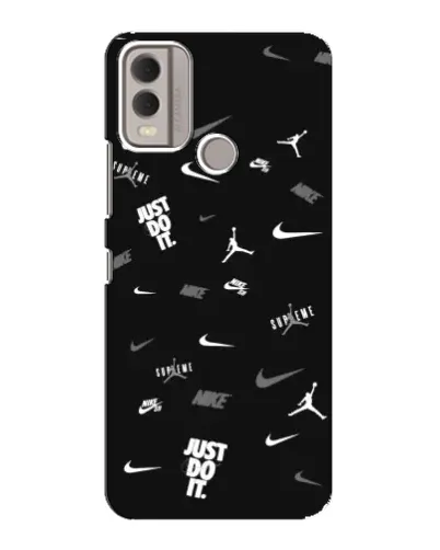 Чехол для Nokia C22 с картинкой «Nike Black Pattern» Чехол для Nokia C22 с картинкой «Nike Black Pattern»