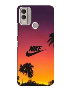 Чехол для Nokia C22 с картинкой «Nike на закате солнца»