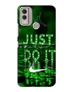 Чехол для Nokia C22 с картинкой «Зеленый неоновый Nike»