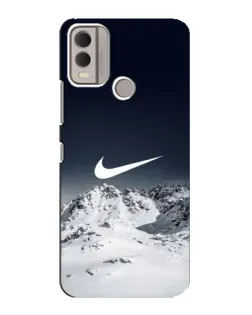 Чехол для Nokia C22 с картинкой «Nike — зимние горы»