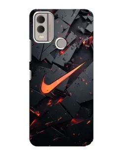 Чехол для Nokia C22 с картинкой «Nike — эффект разломов»