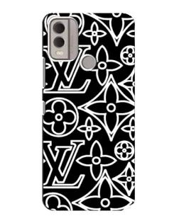 Чехол для Nokia C22 с картинкой «Черно-белый узор LV» Чехол для Nokia C22 с картинкой «Черно-белый узор LV»