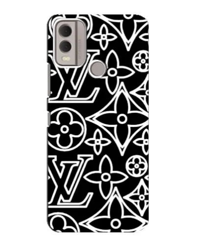 Чехол для Nokia C22 с картинкой «Черно-белый узор LV» Чехол для Nokia C22 с картинкой «Черно-белый узор LV»