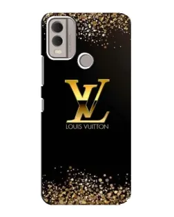 Чехол для Nokia C22 с картинкой «LV — золотые искры»