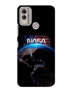 Чехол для Nokia C22 с картинкой «Земля из космоса NASA»