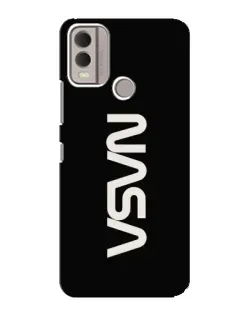 Чехол для Nokia C22 с картинкой «NASA — вертикальный логотип»