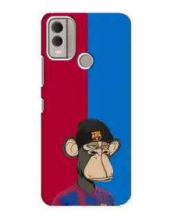 Чехол для Nokia C22 с картинкой «Bored Ape — фанат Барсы»