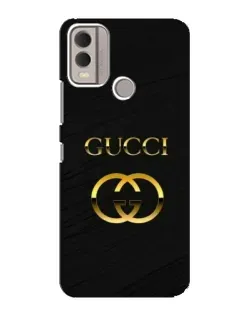 Чехол для Nokia C22 с картинкой «Золотой логотип Gucci»