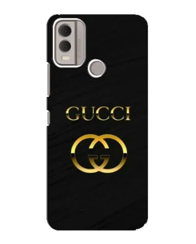 Чехол для Nokia C22 с картинкой «Золотой логотип Gucci»