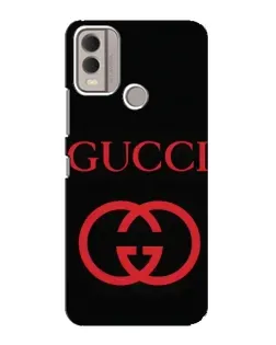 Чехол для Nokia C22 с картинкой «Gucci — красный логотип»