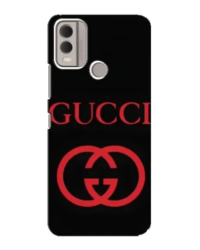 Чехол для Nokia C22 с картинкой «Gucci — красный логотип»