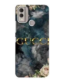 Чехол для Nokia C22 с картинкой «Абстрактные цветы Gucci»
