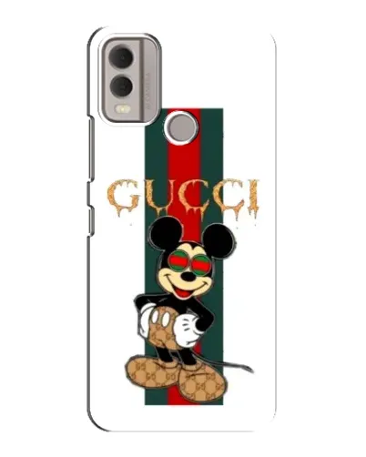 Чехол для Nokia C22 с картинкой «Микки Маус Gucci — полосы»