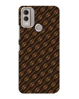 Чехол для Nokia C22 с картинкой «Gucci — золотые диагонали»
