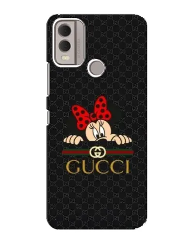 Чехол для Nokia C22 с картинкой «Минни Маус Gucci — черный»