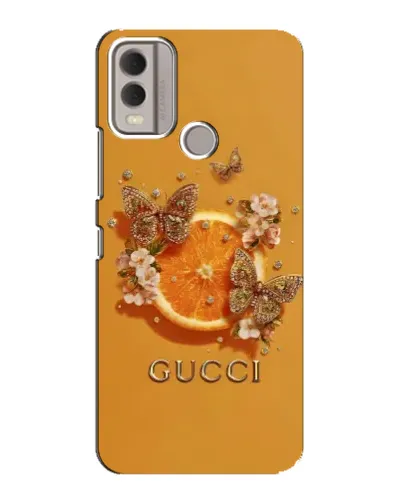 Чехол для Nokia C22 с картинкой «Gucci — золотые бабочки» Чехол для Nokia C22 с картинкой «Gucci — золотые бабочки»