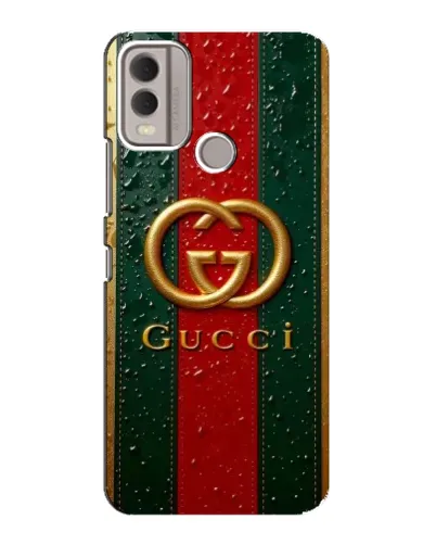Чехол для Nokia C22 с картинкой «Gucci — фирменная полоса и золото» Чехол для Nokia C22 с картинкой «Gucci — фирменная полоса и золото»