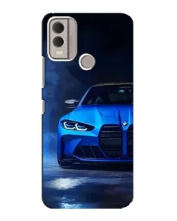 Чехол для Nokia C22 с картинкой «Голубая BMW M4»