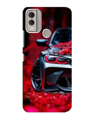 Чехол для Nokia C22 с картинкой «Спортивная BMW и цветы» Чехол для Nokia C22 с картинкой «Спортивная BMW и цветы»