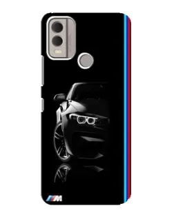 Чехол для Nokia C22 с картинкой «Силуэт BMW в темноте»