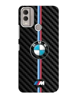 Чехол для Nokia C22 с картинкой «Эмблема BMW и карбон»