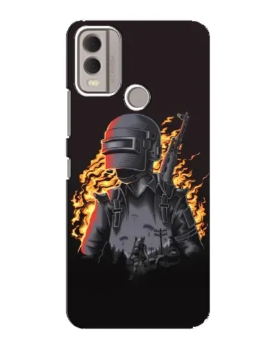 Чехол для Nokia C22 с картинкой «PUBG — огненный силуэт» Чехол для Nokia C22 с картинкой «PUBG — огненный силуэт»