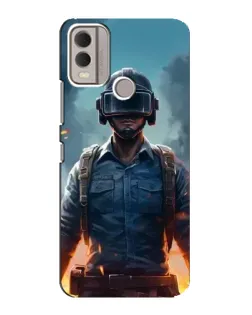 Чехол для Nokia C22 с картинкой «PUBG — реалистичный герой»