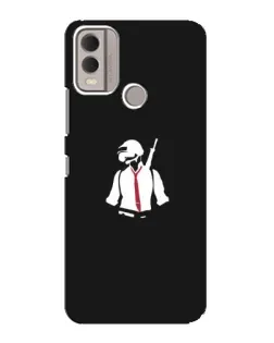Чехол для Nokia C22 с картинкой «PUBG — силуэт воина»
