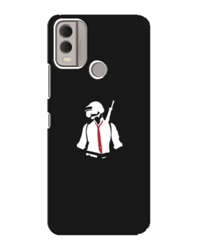 Чехол для Nokia C22 с картинкой «PUBG — силуэт воина» Чехол для Nokia C22 с картинкой «PUBG — силуэт воина»