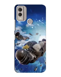 Чехол для Nokia C22 с картинкой «Десант PUBG — прыжок»