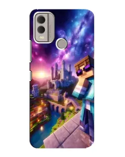 Чехол для Nokia C22 с картинкой «Стив и космос» Чехол для Nokia C22 с картинкой «Стив и космос»