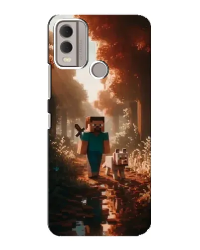 Чехол для Nokia C22 с картинкой «Стив в лесу» Чехол для Nokia C22 с картинкой «Стив в лесу»