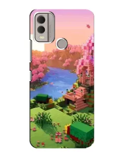 Чехол для Nokia C22 с картинкой «Розовое дерево Minecraft»
