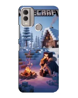 Чехол для Nokia C22 с картинкой «Зимний Minecraft»